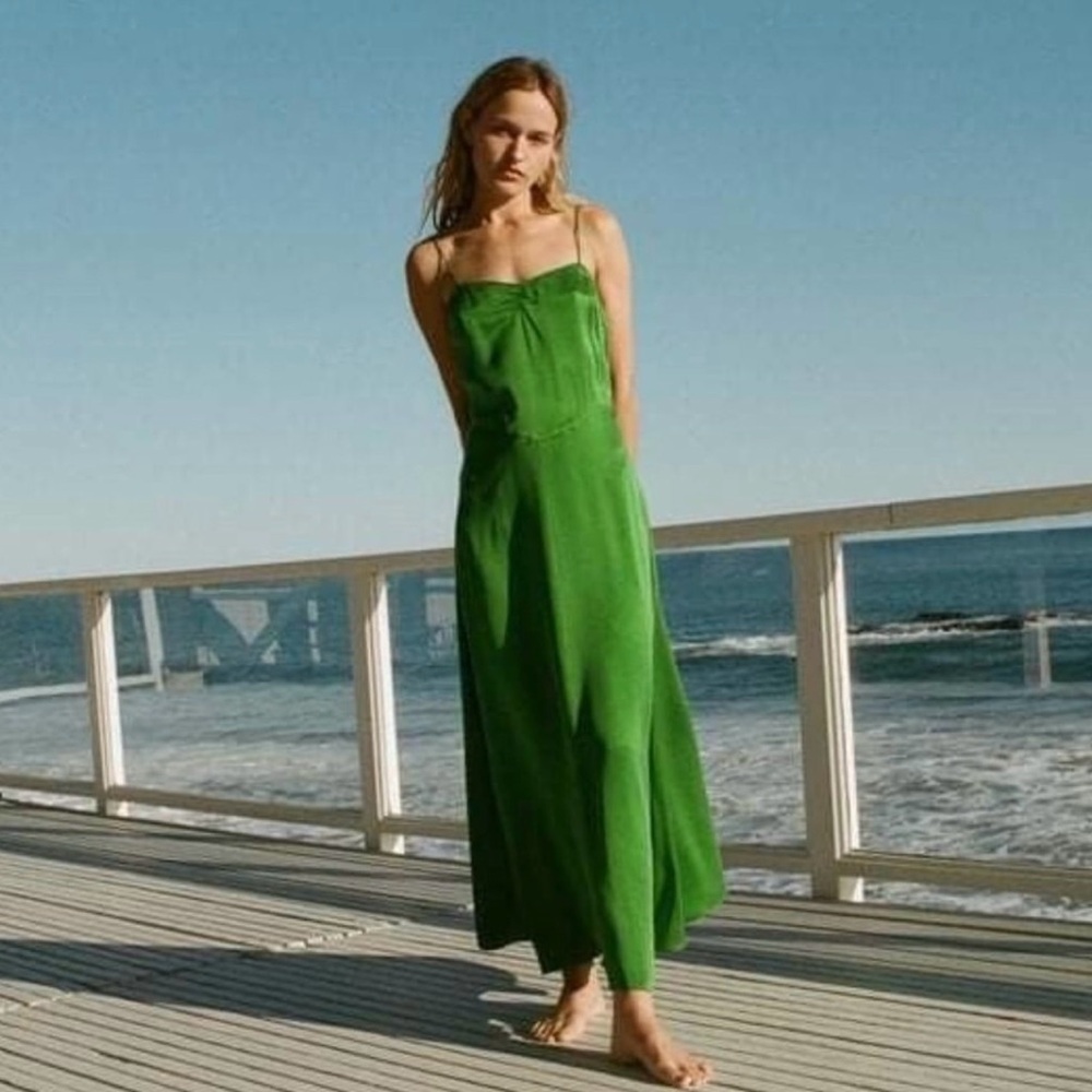 Doen Green Maxi Dress NWT